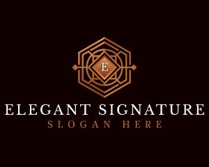 Luxury Decorative Hexagon logo design