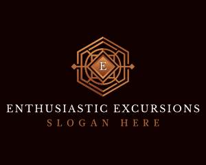 Luxury Decorative Hexagon logo design