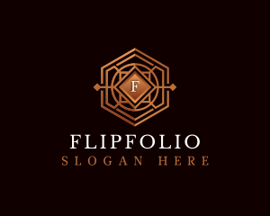 Luxury Decorative Hexagon logo design