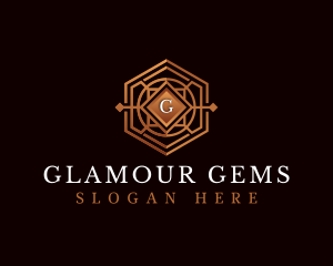 Luxury Decorative Hexagon logo design