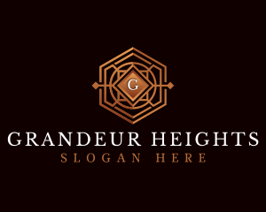 Luxury Decorative Hexagon logo design