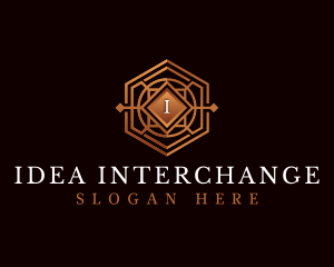 Luxury Decorative Hexagon logo design