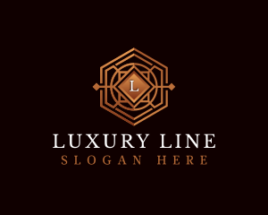 Luxury Decorative Hexagon logo design