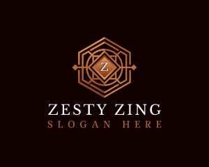 Luxury Decorative Hexagon logo design