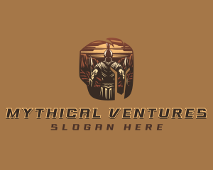 Gladiator Spartan Warrior logo design