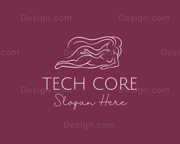 Nude Woman Hair Logo