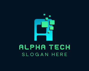 Digital Tech Letter A logo design