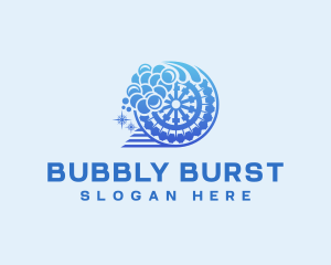 Wheel Car Wash Bubbles logo design