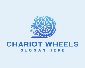 Wheel Car Wash Bubbles logo design