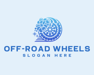 Wheel Car Wash Bubbles logo design