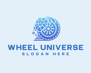 Wheel Car Wash Bubbles logo design