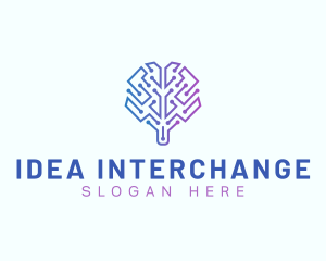 Brain Technology Ai logo design