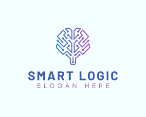 Brain Technology Ai logo design