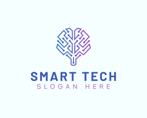 Brain Technology Ai logo design