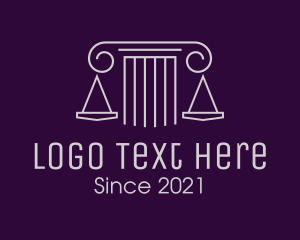 Column - Justice Column Scale logo design
