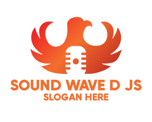 Gradient Bird Microphone logo design