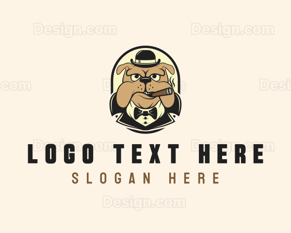 Hat Smoking Bulldog Logo