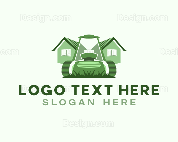 Grass Lawn Mower Logo