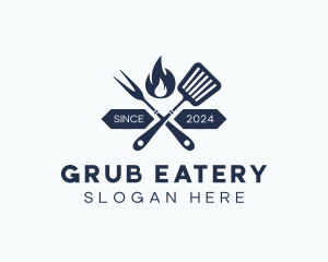 Grill Fork Spatula logo design