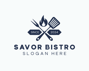 Grill Fork Spatula logo design