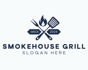 Grill Fork Spatula logo design