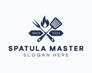 Grill Fork Spatula logo design