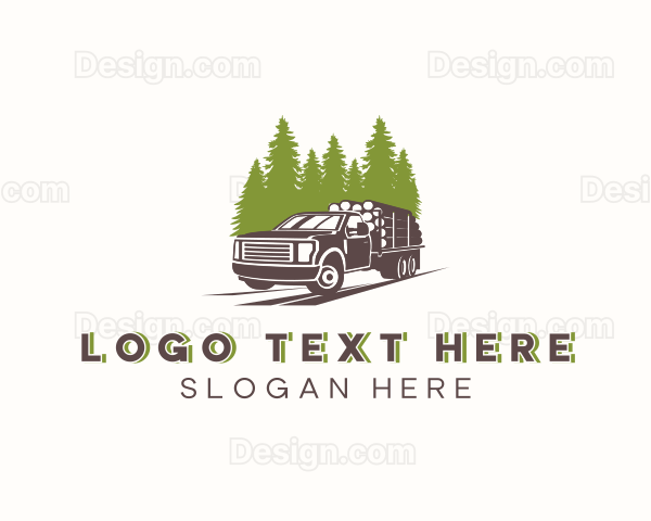 Pine Log Truck Logo