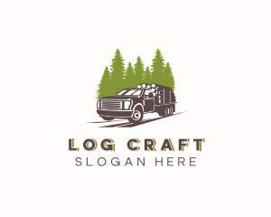 Pine Log Truck logo design