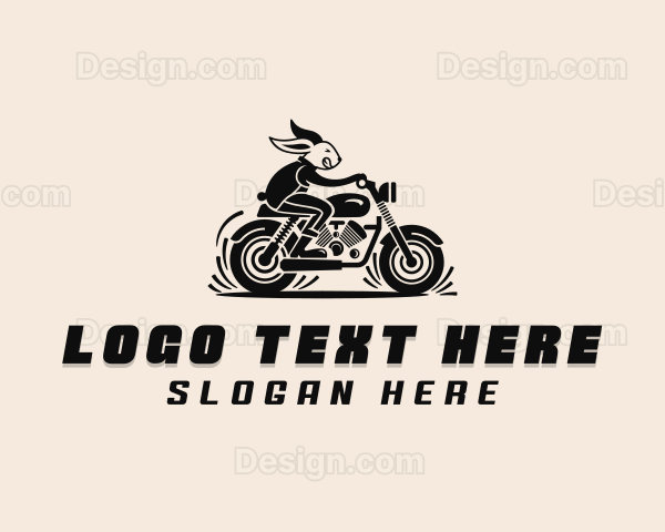 Rabbit Motorcycle Rider Logo