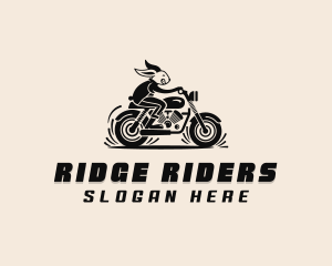 Rabbit Motorcycle Rider logo design