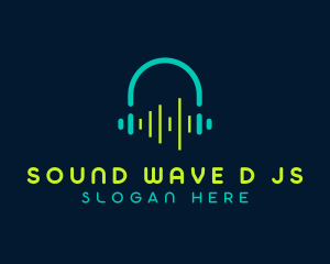 Music Headset Soundwave logo design