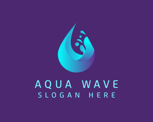 Blue Water Droplet  logo design