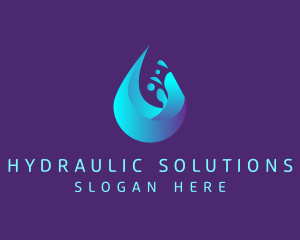 Blue Water Droplet  logo design