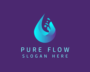 Blue Water Droplet  logo design