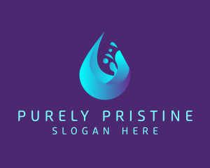 Blue Water Droplet  logo design