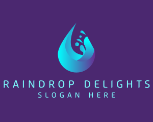 Blue Water Droplet  logo design