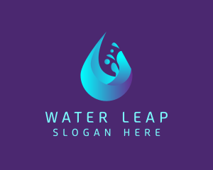 Blue Water Droplet  logo design