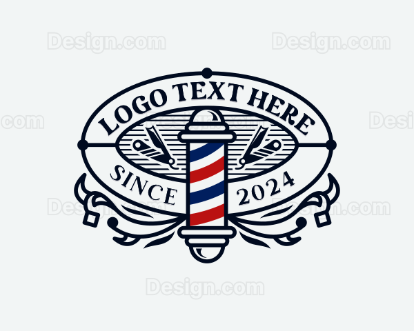 Barbershop Razor Hairstyling Logo