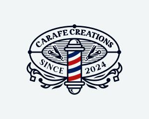 Barbershop Razor Hairstyling Logo