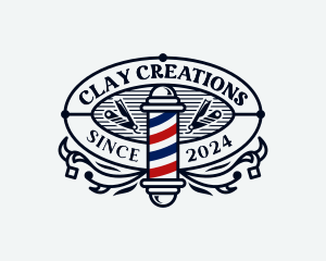 Barbershop Razor Hairstyling Logo