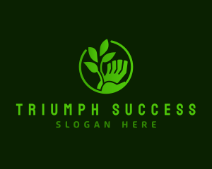 Hand Grow Plant Logo