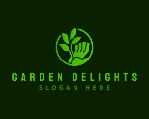 Hand Grow Plant logo design