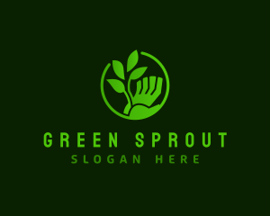 Hand Grow Plant logo design