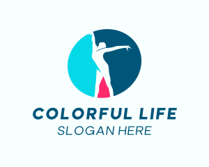 Colorful Gymnast Body logo design