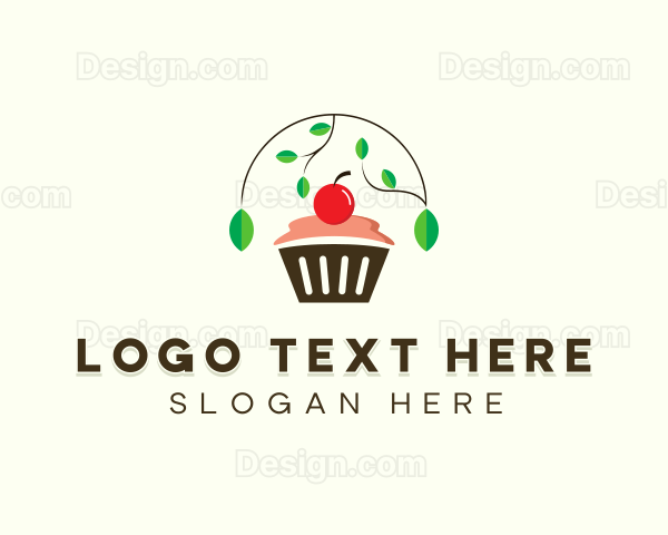 Nature Cherry Cupcake Logo