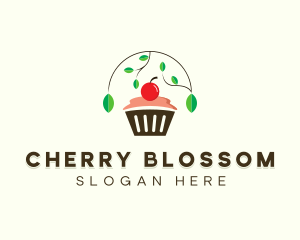 Nature Cherry Cupcake logo design