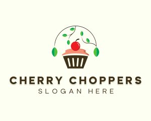 Nature Cherry Cupcake logo design