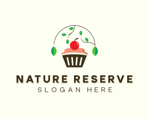 Nature Cherry Cupcake logo design