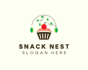 Nature Cherry Cupcake logo design