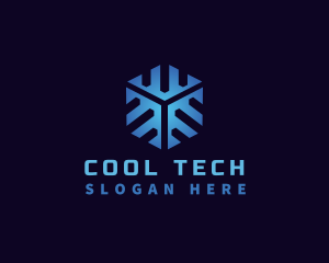 Cube Snowflake Cooling logo design